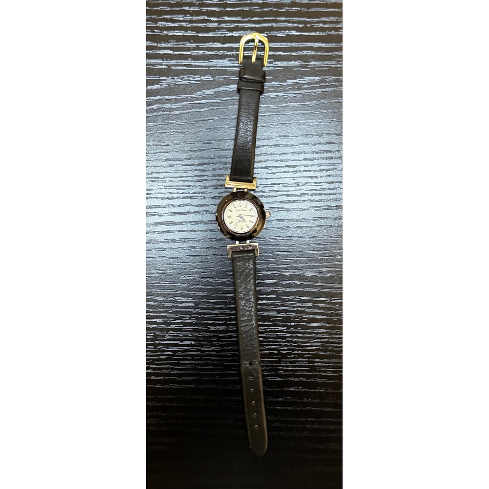Suisse Ralph Womens Quartz Watch black Champagne Dial black Leather Speidel